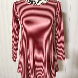 Love Fire Red Striped Blouse (Size Small)